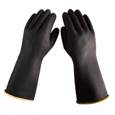 CN-Găng tay công nghiệp chịu axit và kiềm nhẹ màu đen size L 40cm